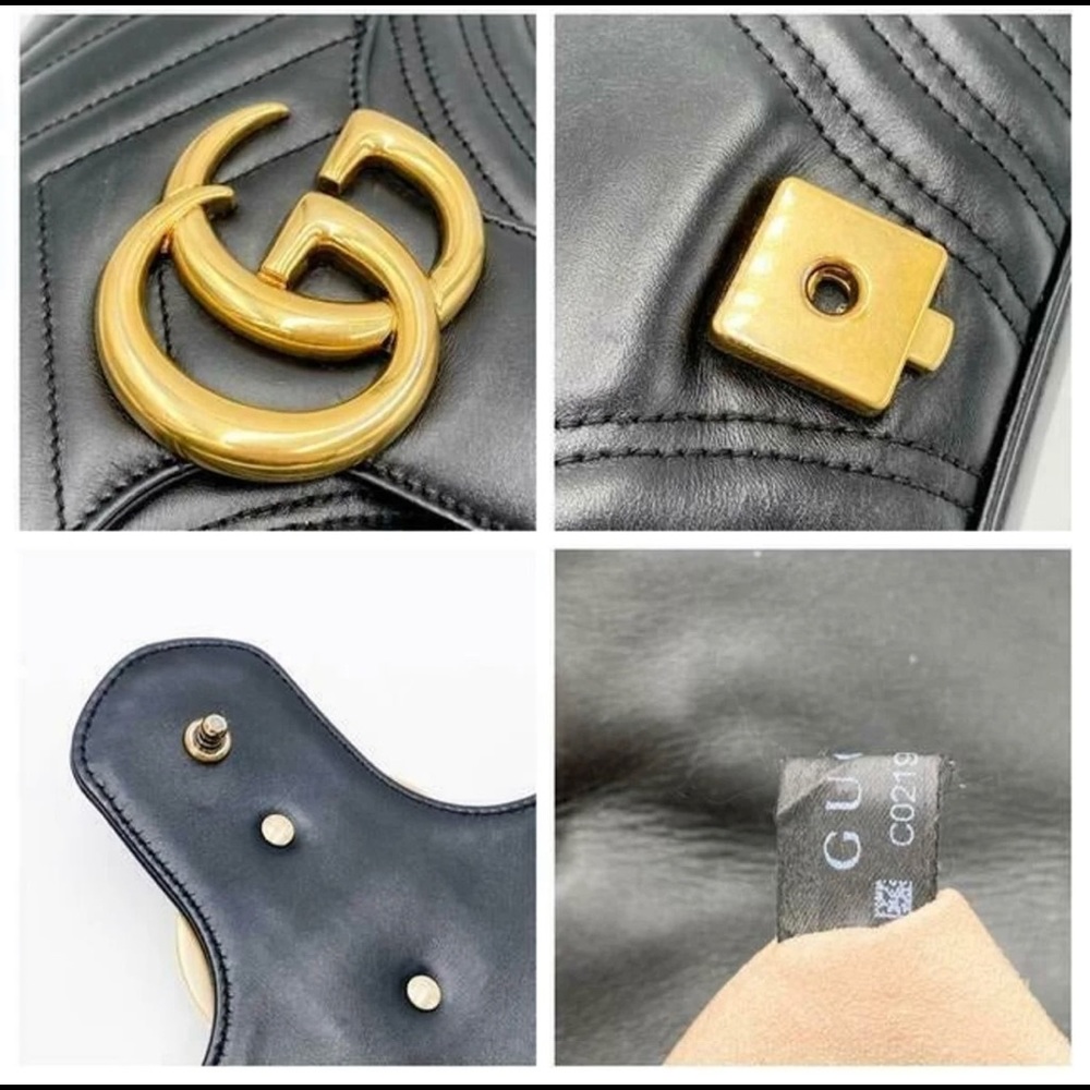 Sold on another site Gucci Marmont Matelasse medium black bag/crossbody - Picture 11 of 15